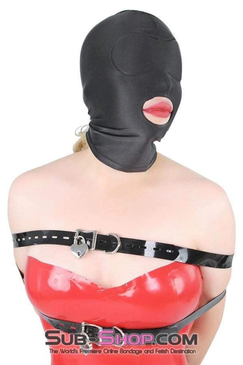 Spandex Open Mouth Trainer Hood with Sewn In Blindfold 