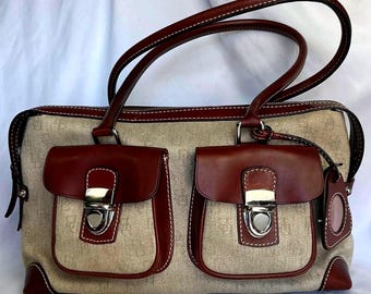 vintage Signature Dooney & Bourke Pocket Tote Satchel sac à main