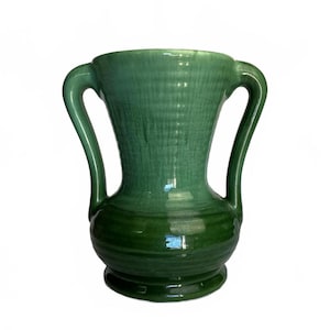 Koenig 1920-30 Early HAEGER Art Pottery VASE 2 Handles Geranium Glaze Deco