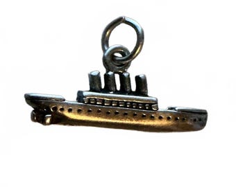 Breloque 3D Ocean Steam Liner Titanic en argent sterling 925 pour navire de croisière MADE IN USA