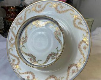 Moriage Morimura Brothers peint à la main NIPPON Chip Dip Gold (précurseur Noritake)