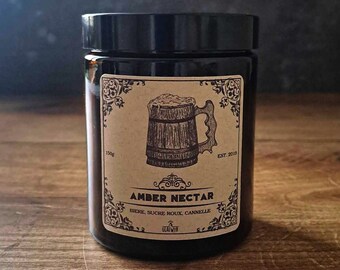 Amber Nectar • Alchemy & Apothecary Candle, Wooden Wick, Vegetable Scented Candle, Home Decor Gift, Artisanal Candle, Soy Candle