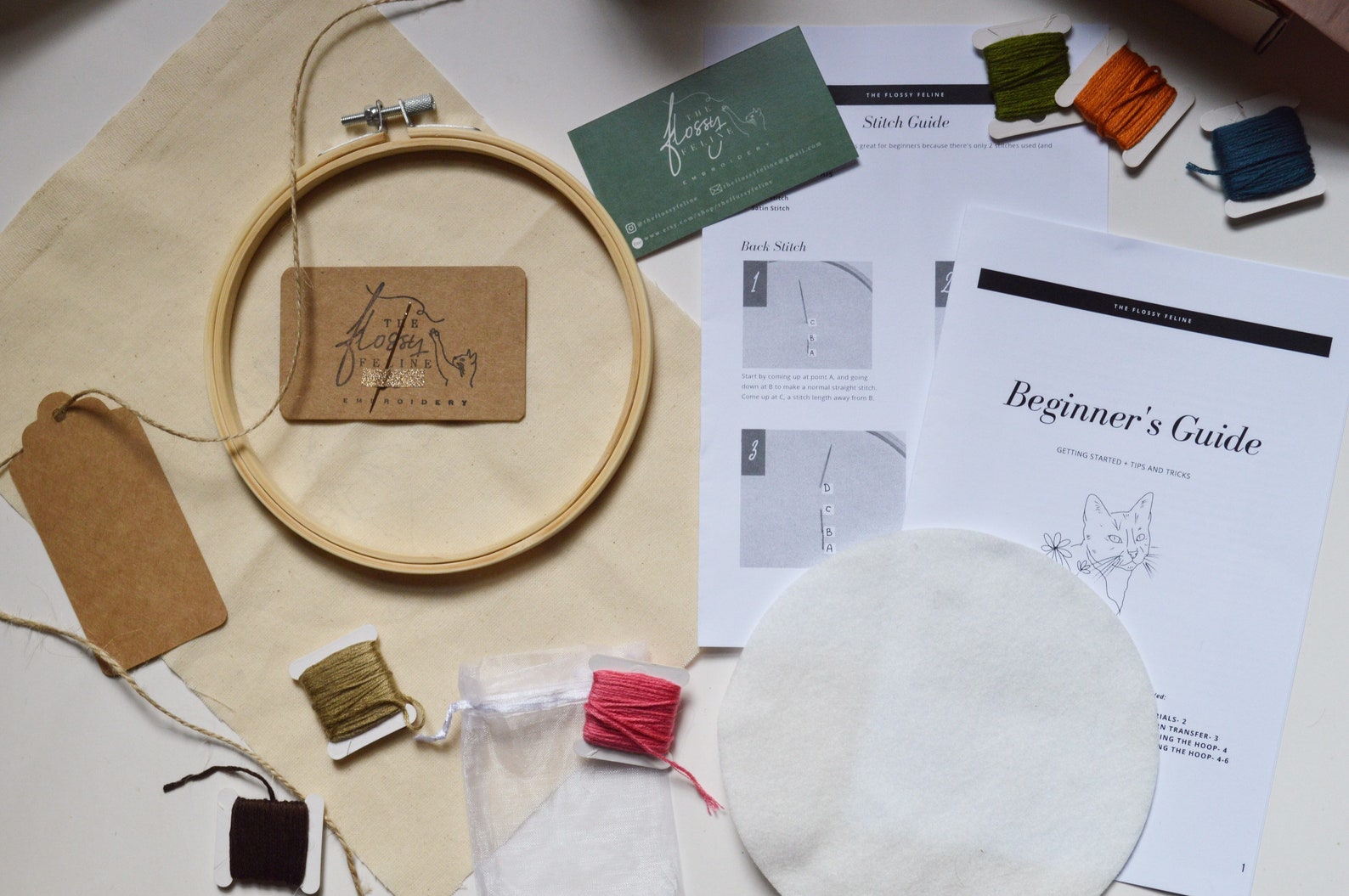 Cat Embroidery Kit / Beginner Embroidery Kit / Nursery Etsy