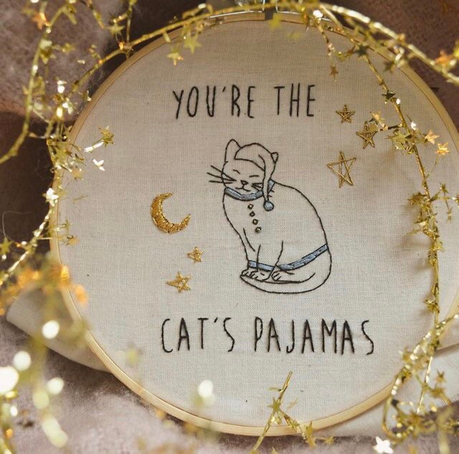 Cat Embroidery Kit / Beginner Embroidery Kit / Nursery Etsy