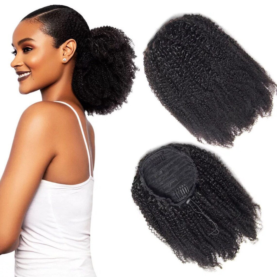 Ponytail extension kinky curl 10 100grNatural hair Etsy