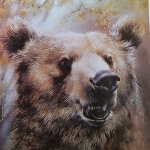 carte postale vintage « Ours ». Artiste A. Isakov (Moscou, 1989)