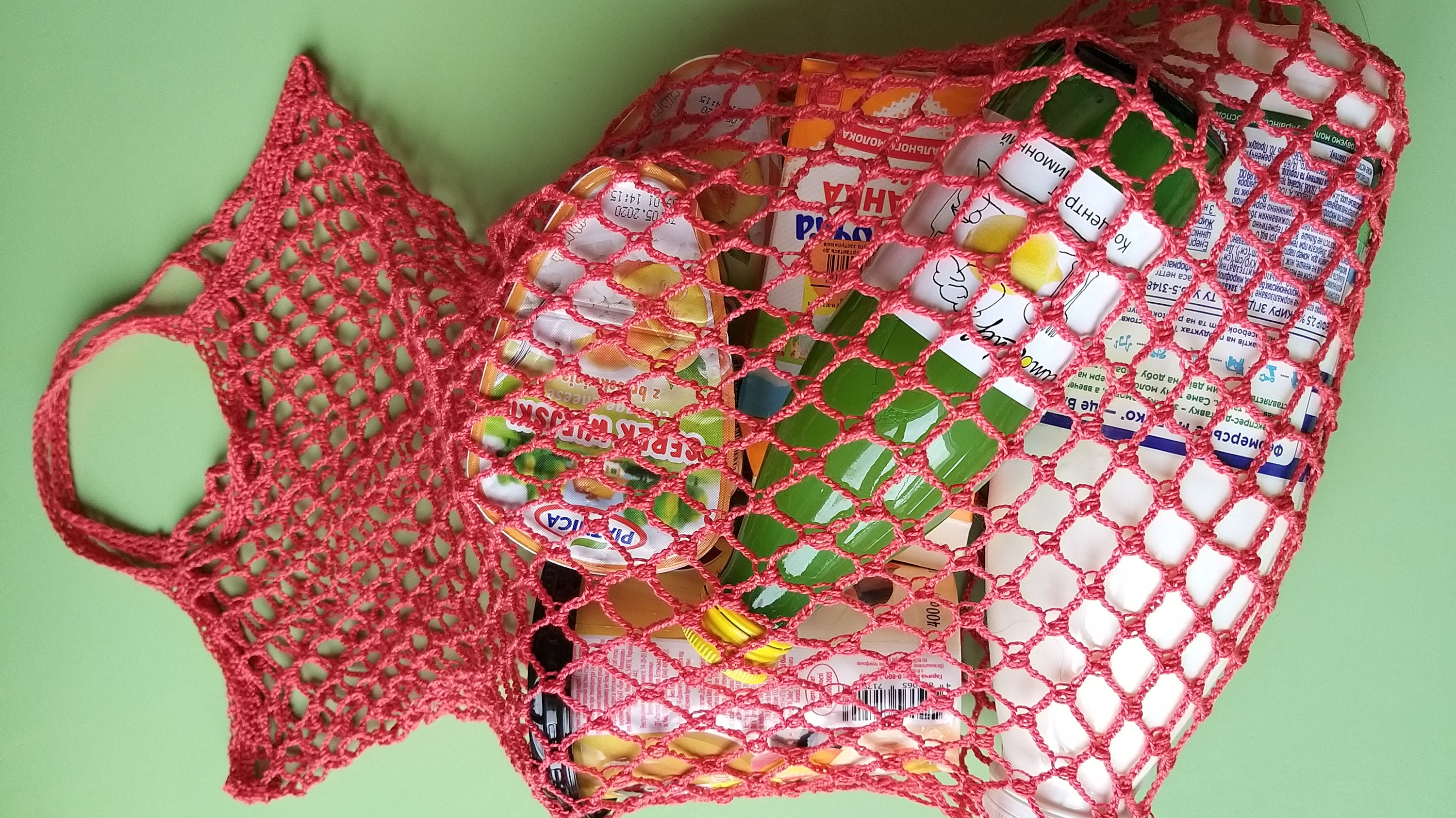 Handmade Reusable Mesh Net String Bag. Ecofriendly Crouched Bag. 100 