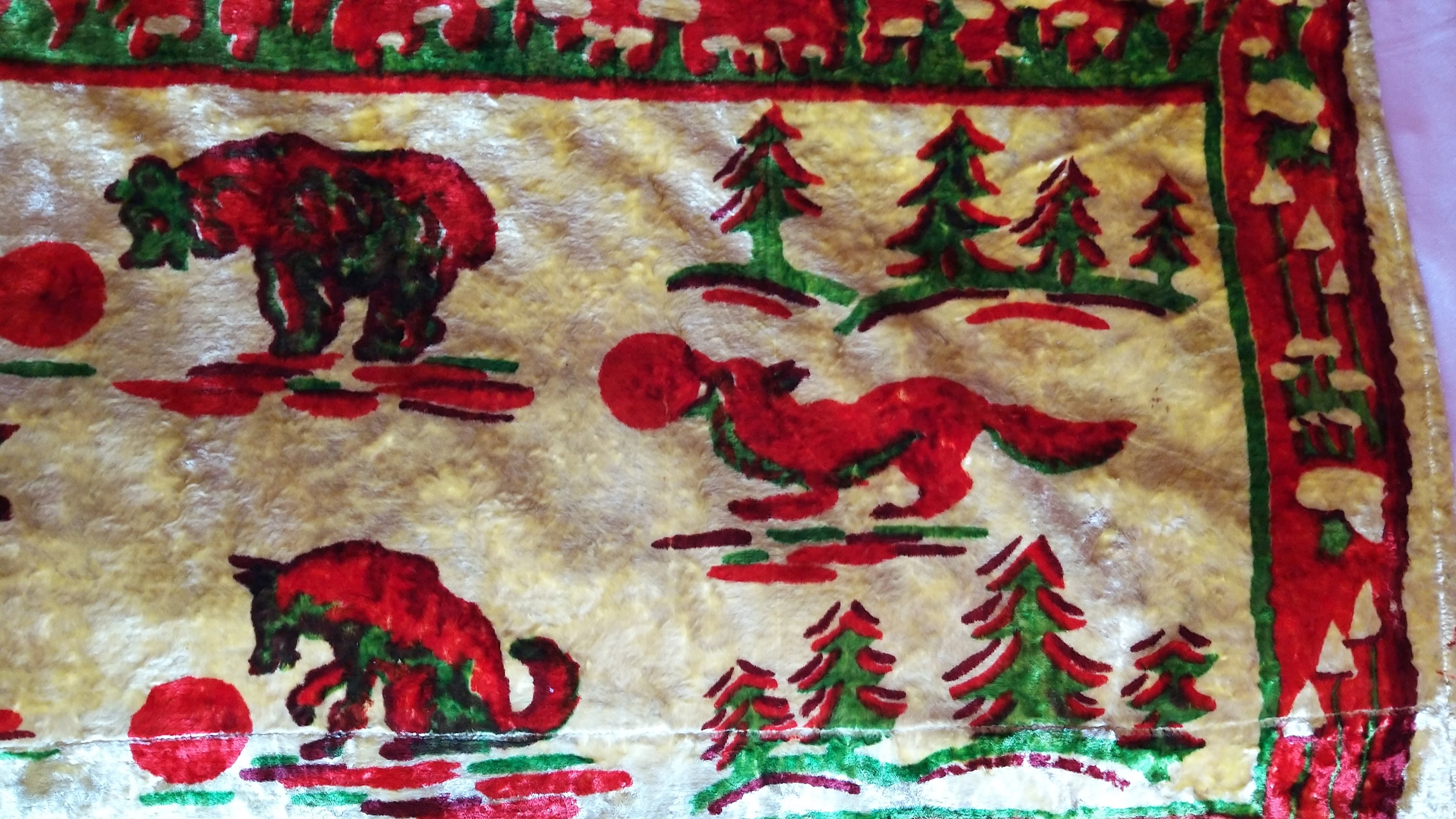 Soviet Vintage Plush Rug, Vintage Rug, Vintage Cotton Velvet Textile ...