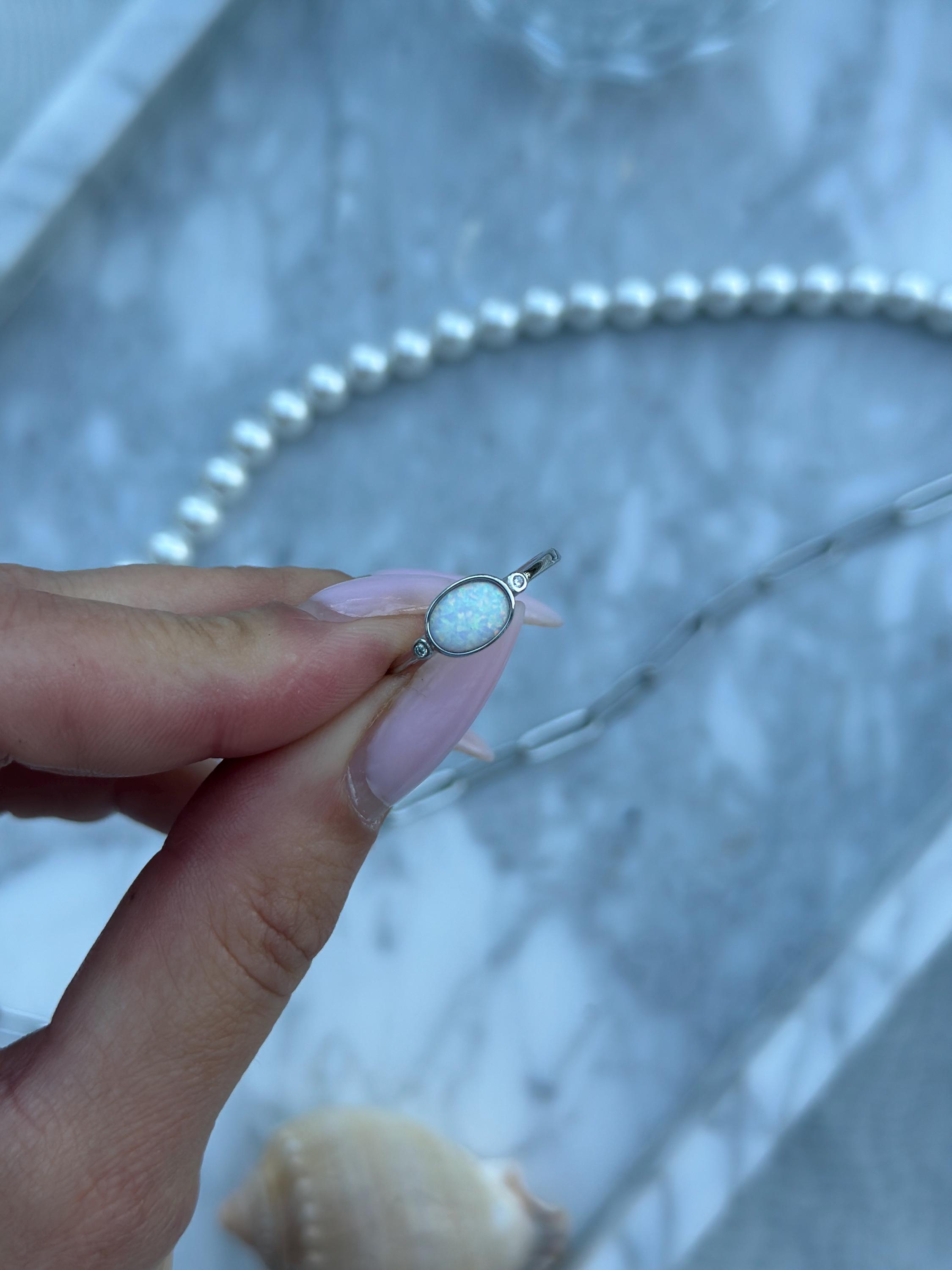 Anello A Farfalla: Fascia Celtica In Argento Sterling Con Opale Bianco Da Laboratorio - Italia - Foto 12