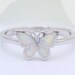 Trendy Lab White Opal Butterfly Solitaire 925 Sterling Silver Band Butterfly Ring 925 Sterling Silver