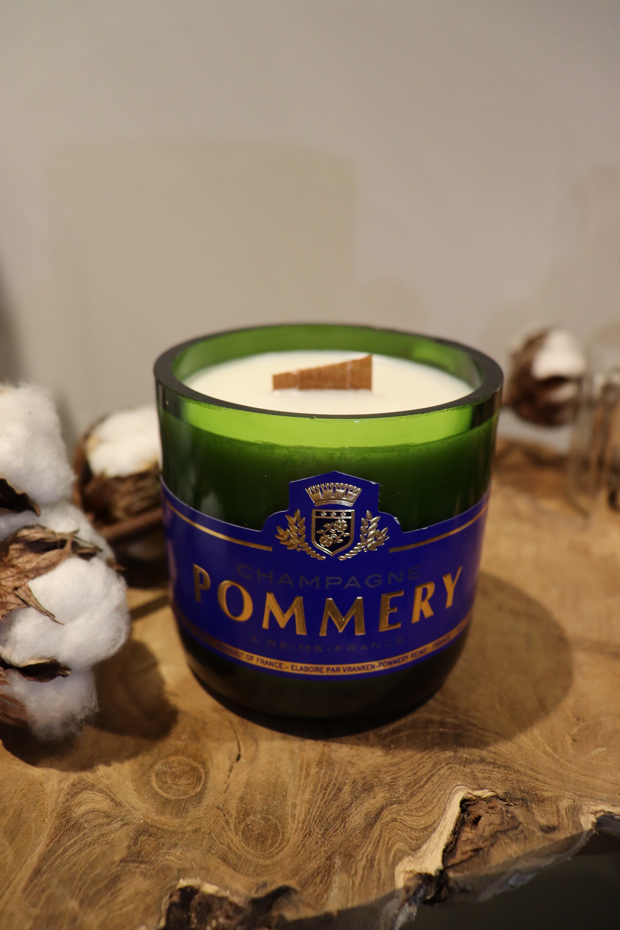 Bougie V(Ivre Recyclée Pommery