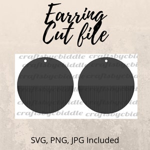 Circle Fringe Earring Template, Fringe Earring Template, Earring Cut File, SVG, PNG, JPG Template
