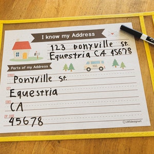 Address activity for kids I know my Address worksheet | Etsy