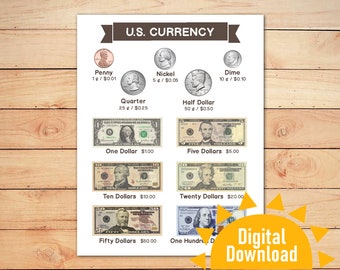 money worksheet etsy