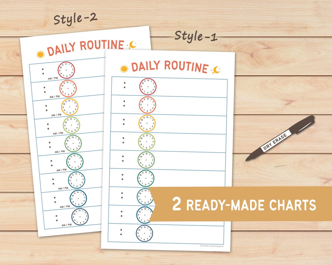Editable Daily Routine Chart for Kids | Printable Rainbow Daily ...