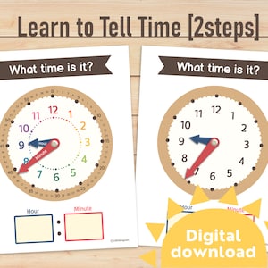 Aprenda a decir la hora para niños de jardín de infantes / Aprenda a decir la hora para niños en edad preescolar / Linda actividad de reloj para la educación en el hogar / Actividad de reloj para el aprendizaje temprano