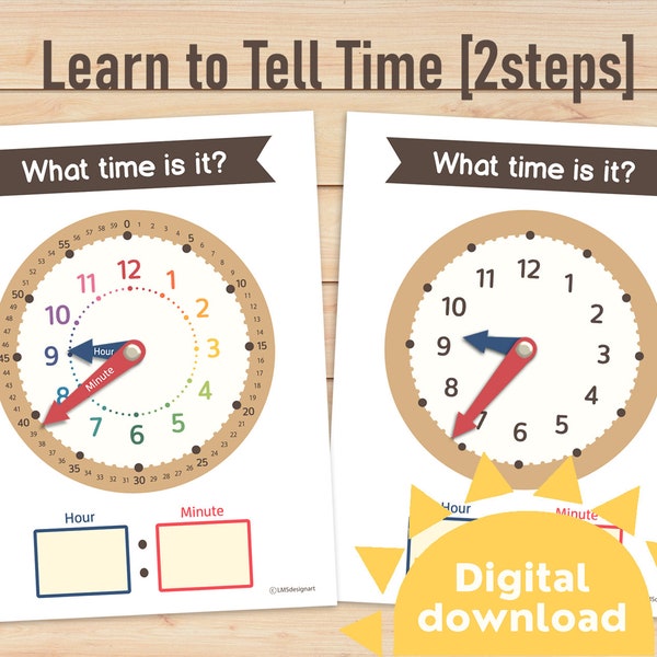 Learn To Tell Time for kindergarten |  Learn To Tell Time for Preschooler | Cute homeschool clock Activity | early learning clock activity