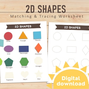 2D shapes kindergarten | Shape activity for preschoolers | 2D shapes drawing | Basic shapes printable | tracing shapes | Learning printable