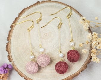 Cozy knitted ball earrings