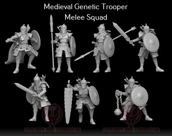 Medieval Genetic Trooper Melee Squad - Legion Scale - Pathfinder - DnD - Fantasy - Warhammer
