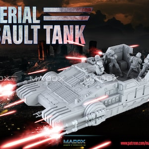 Imperial Assault Tank With OPTIONAL Crew - Legion Scale - Madox 3D