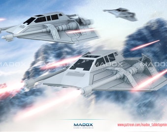 Winter Air Speeder - Legion Scale - Flying or Crashed style