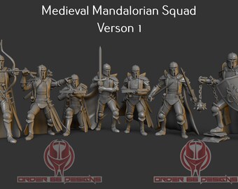 Medieval Mandalorian Squad Version 1 - Legion Scale - Warhammer - Pathfinder