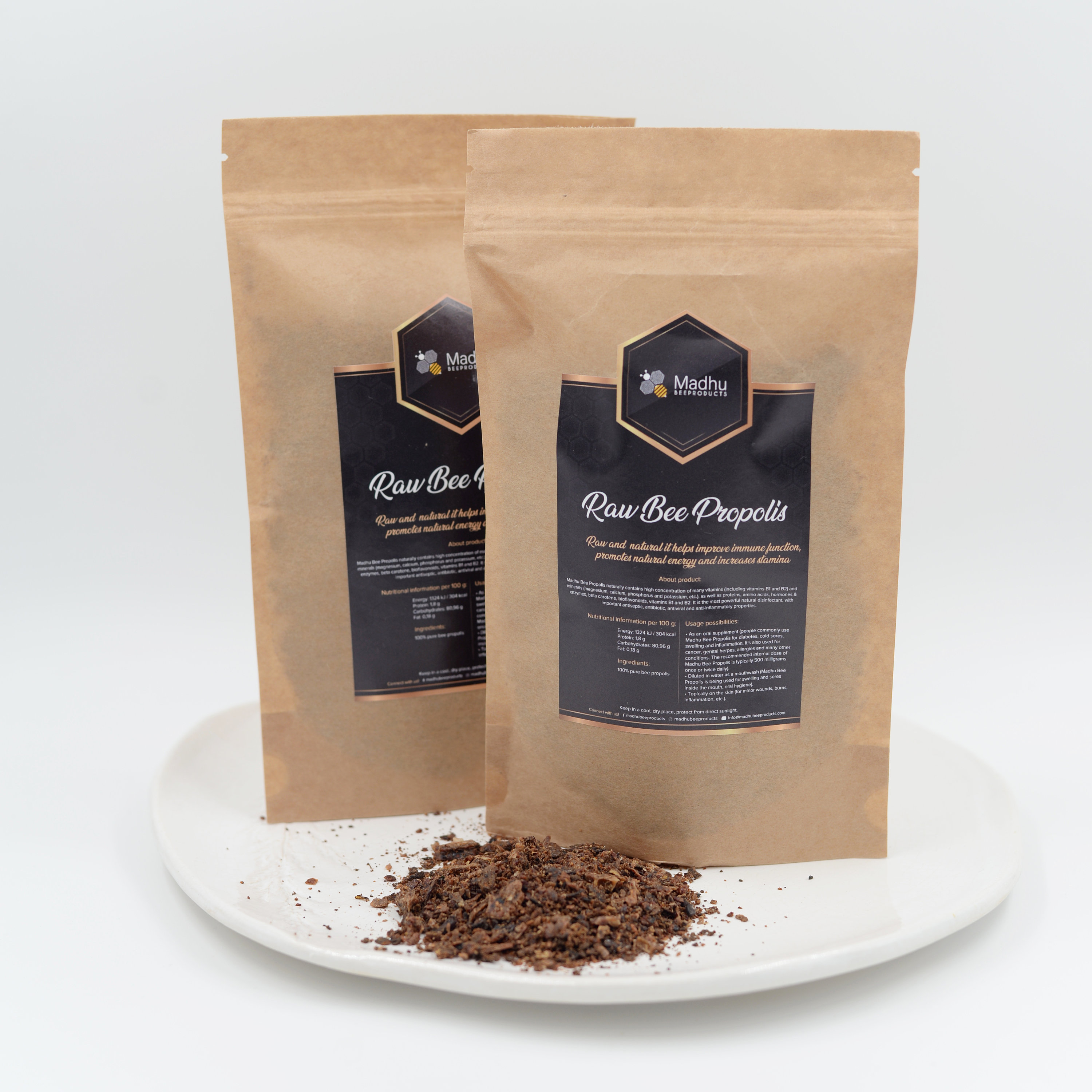 Propolis d'abeille crue - Produit d'abeille biologique 100 % naturel, de haute qualité en direct de l'apiculteur | Supplément naturel de la nature | Récolte 2025
