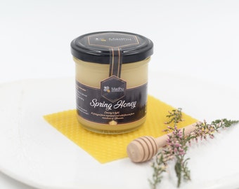 Miel blanca pura cruda / Miel de flores de primavera 2025 / Cosecha natural artesanal / Sin filtrar ni calentar