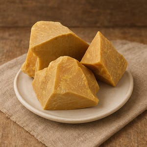 Blocco di cera d'api pura - 14 oz di cera d'api grezza biologica per la fabbricazione di candele, artigianato / fatto a mano in Lituania Fresh 2025