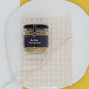 Fresh and Natural Bee Pollen Granules in Glass Jars with Linen Bag | Set of Organic Products of 2025 Season direct from Beekeeper with Bag