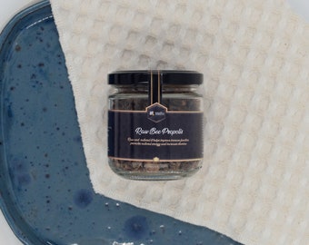 Ensemble de serviettes gaufrées en lin et propolis d&#39;abeilles brutes - Ensemble de produits écologiques, beaux et fonctionnels