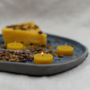 Pure and Organic Yellow Beeswax Candles | Homemade Beeswax Candles | Natural Beeswax Tealight Candles