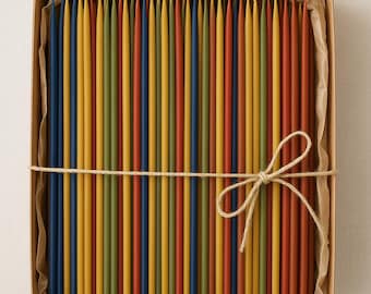 Set of Handmade Beeswax Taper Candles - 100% Natural Organic Unscented Bee Wax Handmade Natural Church, Ritual, Cozy Home Gift Clean Burning