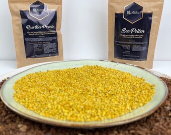 Set of raw bee pollen and bee propolis, 100% pure natural fresh bee propolis and bee pollen – superfood for your health 2025 harvest