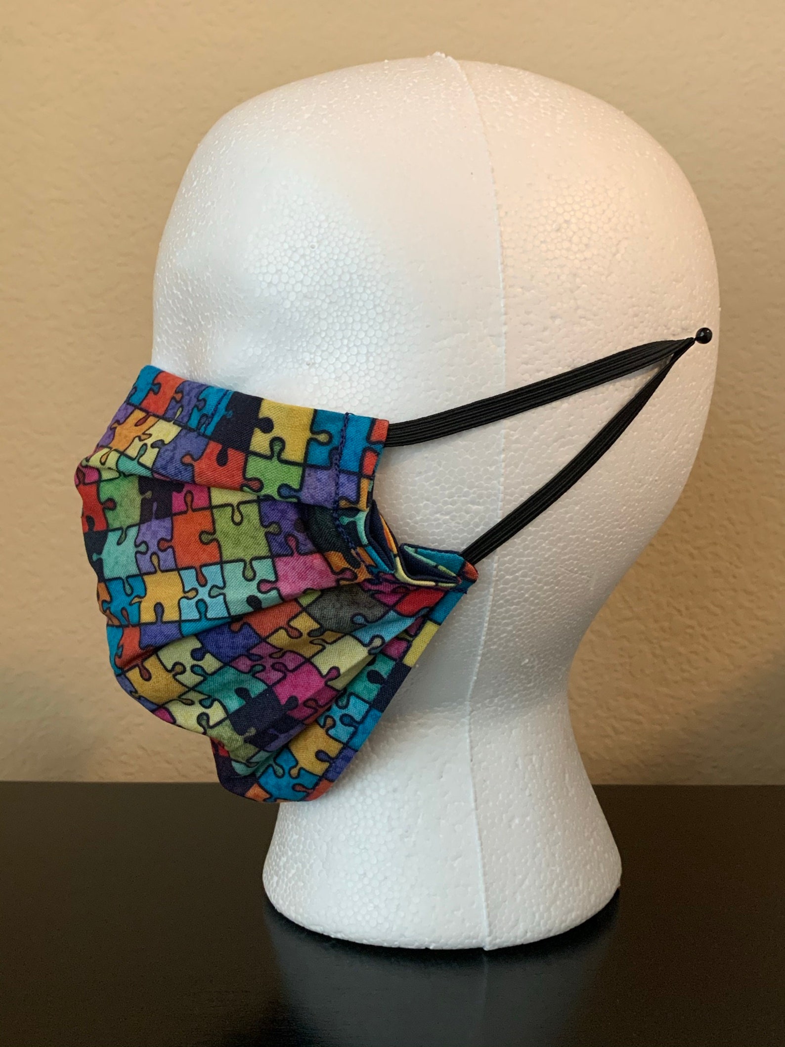 Puzzle Face Mask Puzzle Design Mask Pleated w/Nose Wire and Etsy