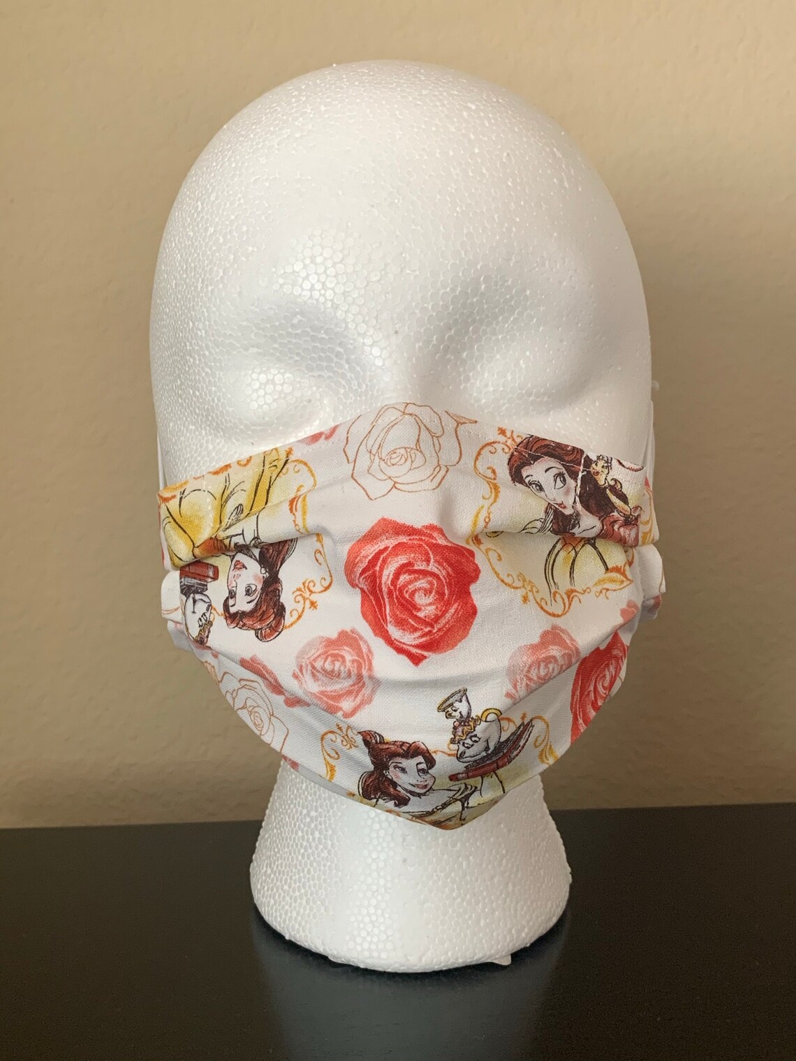 Belle Face Mask Disney Beauty and the Beast Kids Cloth Face Etsy