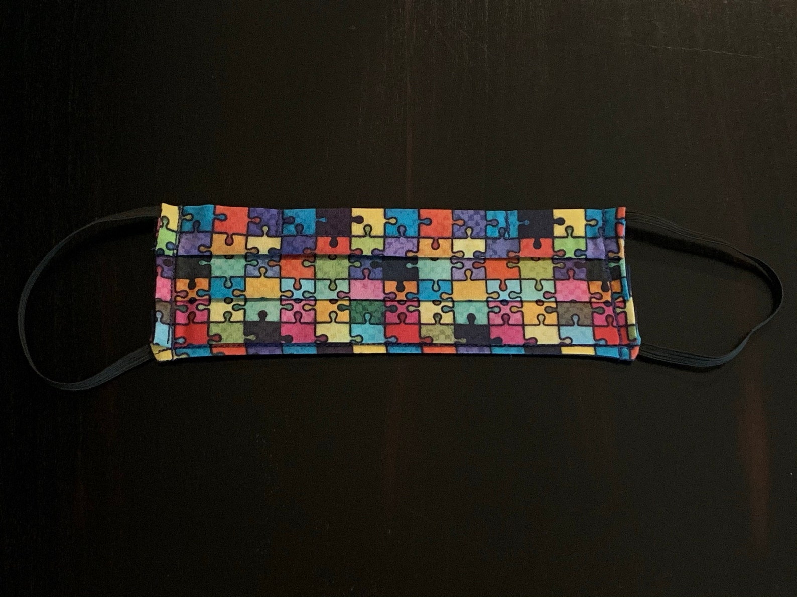 Puzzle Face Mask Puzzle Design Mask Pleated w/Nose Wire and Etsy