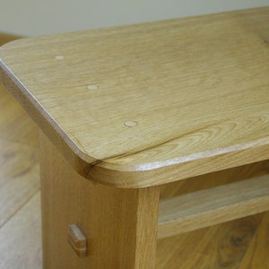 Oak stool made by hand tools only, step stool, solid wood, massive oak image 5