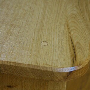 Oak stool made by hand tools only, step stool, solid wood, massive oak image 6