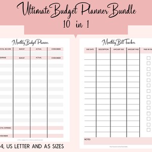 Ultimate Budget Planner Bundle Monthly Budget Grocery And Bill