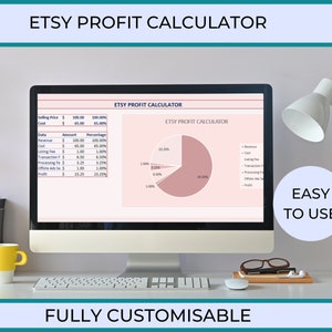 Etsy-Gewinnrechner für Verkäufer, Preisvorlage für Small Business & Etsy-Verkäufer, Kosten der verkauften Waren, Etsy Pricing Guide