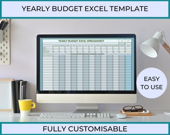 Excel Budget Spreadsheet Template, Simple Monthly & Annual Budget Template on Excel, Yearly Household Budget Template, Expense Tracker