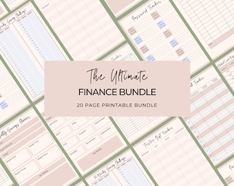Finance Planner Bundle: 20 Printable Budget Trackers (Digital Download)
