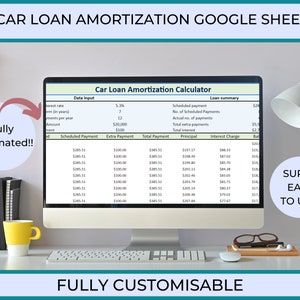 Fully automated car loan amortization Google Sheet. Track payments, interest & balances easily. Customisable and beginner-friendly