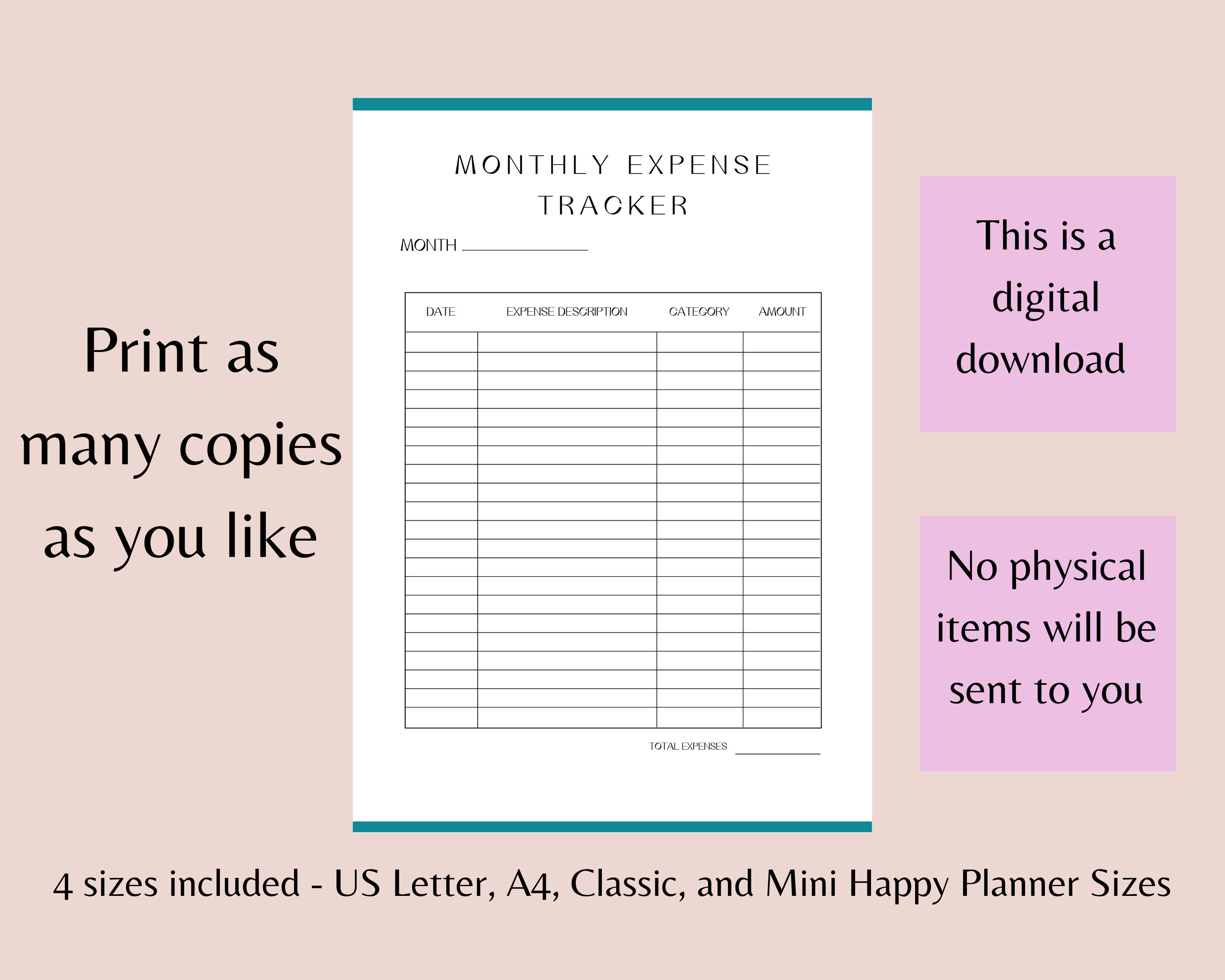 Small Business Monthly Income and Expense Tracker (PDF Download) - Etsy