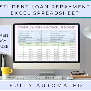 Student Loan Repayment Tracker Spreadsheet | Easy Budget Tool | Editable Excel Debt Tracker | Digital Download | Instant Use