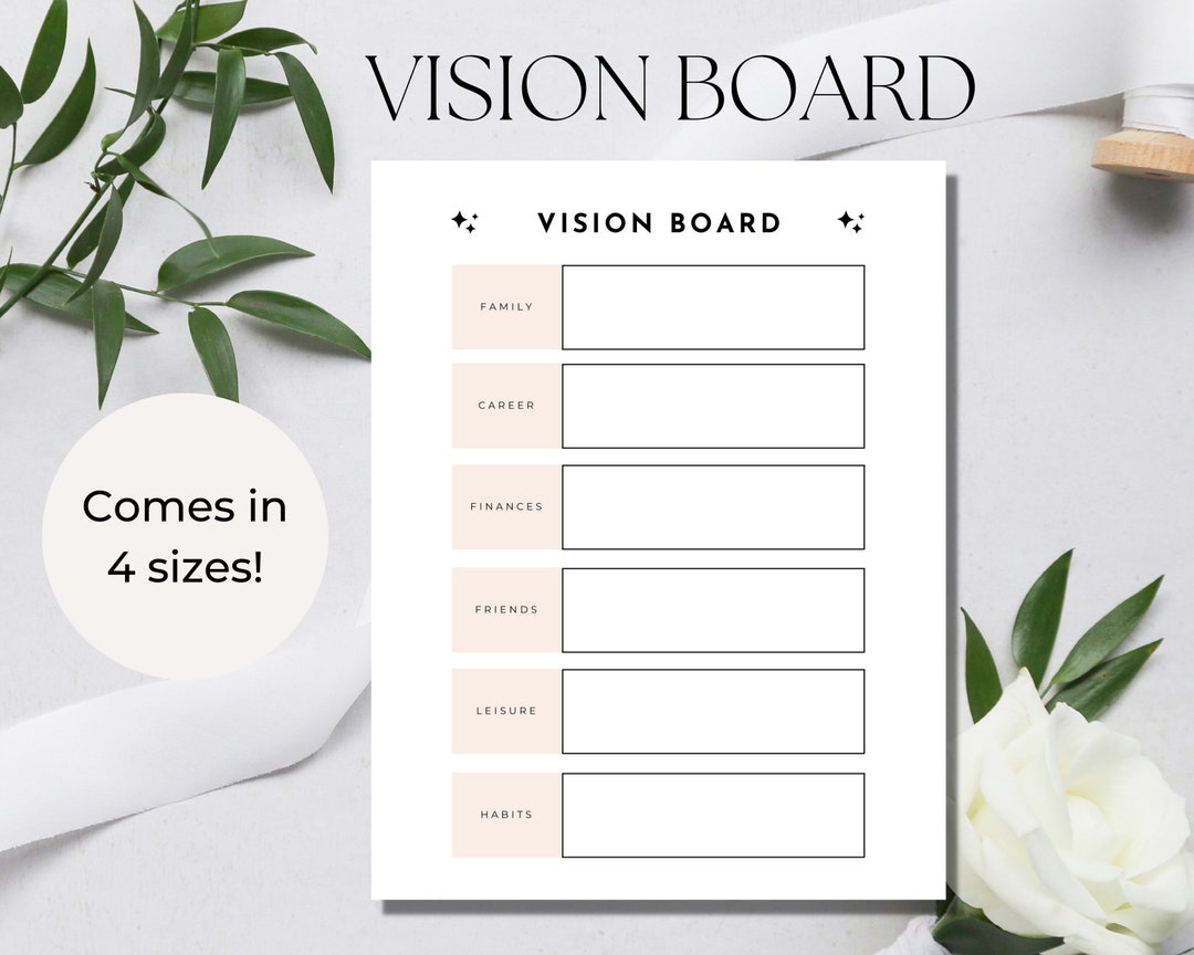 Printable Vision Board Goal Planner for Goodnotes Vision - Etsy