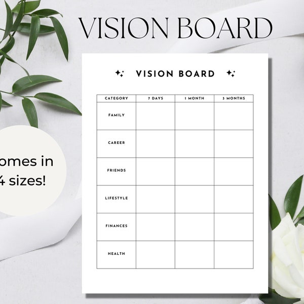 Vision Board Printables - Etsy