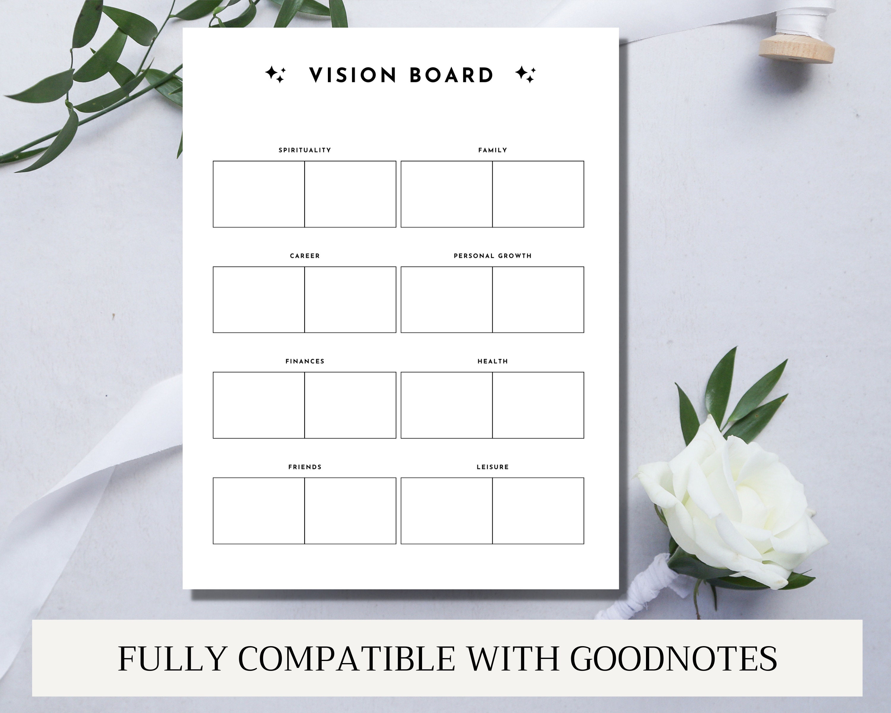 Focus Board Printable, Printable Vision Board, Goal Planner for ...